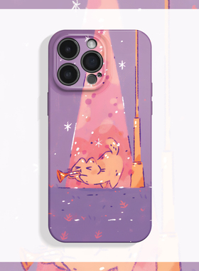 月光奏鸣曲~梦幻猫咪适用iPhone16/15pro手机壳mate60华为pura70苹果14红米k70软vivoS19可爱opporeno9畅享70