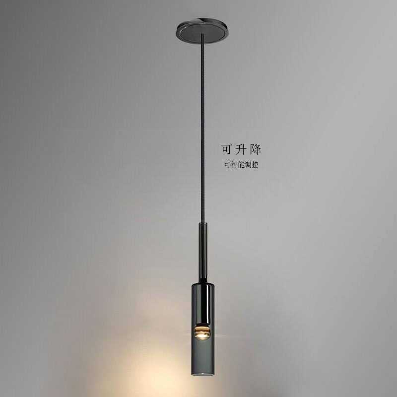 现代简约床头吊灯卧室升降款轻奢酒店新款玄关餐厅水晶单头小吊灯