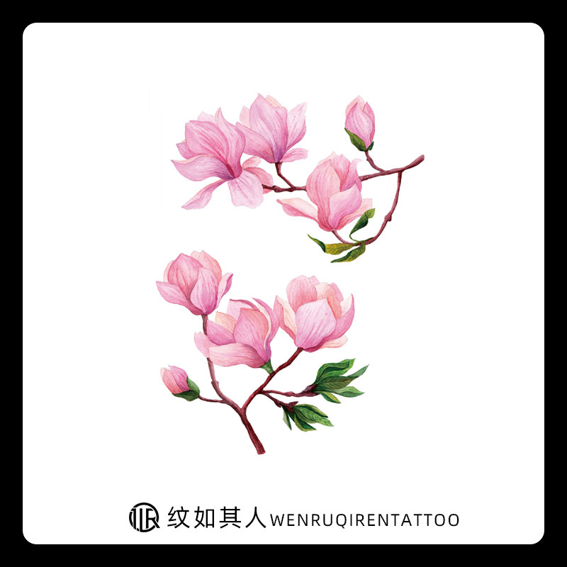花朵纹身贴防水持久小清新女生锁骨手臂肩膀可爱彩色兰花仿真刺青