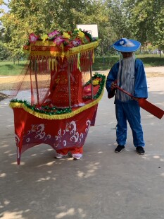 戏曲旱船花船花轿不锈钢道具 服装渔夫帽划船浆演出服道具