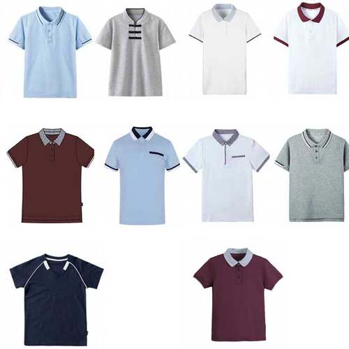 Y顿夏季男童女童学生翻领短袖POLO运动T恤白灰蓝学院风校服