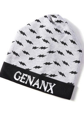 GENANX闪电潮牌灰色冷帽情侣秋冬新款欧美潮流时尚毛线帽针织帽