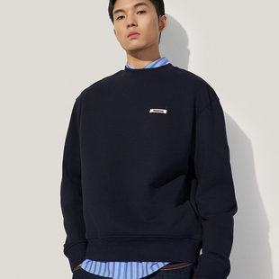 TRENDIANO2025秋冬新款新疆精棉粗纹厚实男款卫衣 1SM3101100