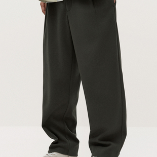 1ST1062200 绒感阔腿休闲裤 TRENDIANO2025秋冬新款 男士