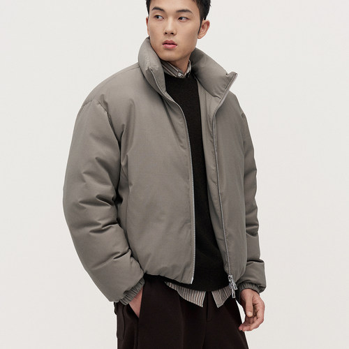 TRENDIANO2025新款鸭绒简约保暖廓形立领男款羽绒服 1SM1331630