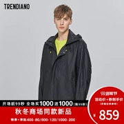 TRENDIANO Tide thương hiệu 2019 mùa thu mới của nam giới lỏng lẻo áo dài trùm đầu áo khoác nam - Áo gió