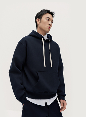 TRENDIANO连帽套头卫衣2025秋冬新款重磅宽松长袖休闲男士上衣