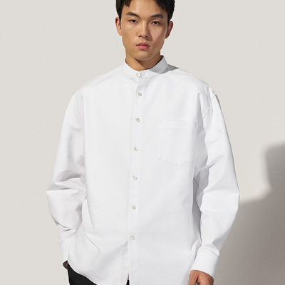 秋冬新款重磅长绒棉长袖衬衫