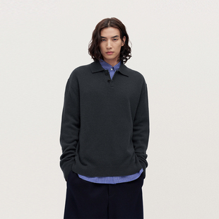 TRENDIANO2025新款羊毛羊绒针织衫POLO领男款套头毛衣 1SM1030620