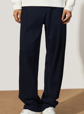 TRENDIANO2025秋冬新款提花高克重男款针织长裤 1ST3061500