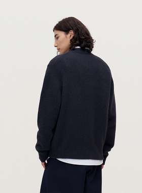 TRENDIANO2025新款羊毛套头毛衣简约保暖男款针织衫 1SM1030600