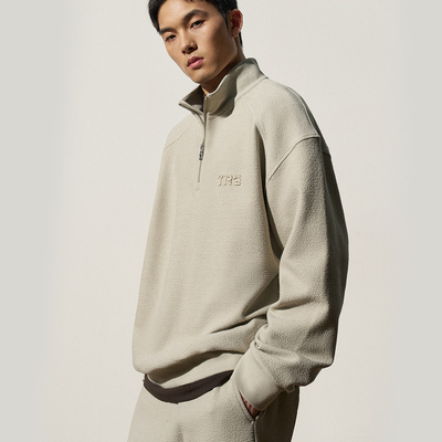 TRENDIANO2025秋冬新款重磅棉质男款套头拉链卫衣 1ST3100990