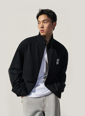 TRENDIANO2025秋冬新款重磅斜纹LOGO男款立领外套 1SM3091810