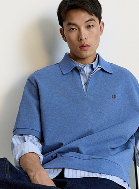 TRENDIANO纯棉珠地短袖POLO衫男士POLO领T恤1SM2020320