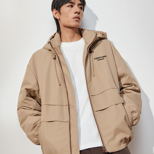 TRENDIANO2025冬季新款白鸭绒保暖连帽男款羽绒服外套 1SE4330440