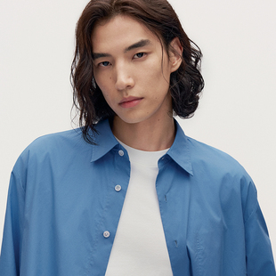 TRENDIANO纯棉府绸衬衫男士长袖衬衣1SM1012330