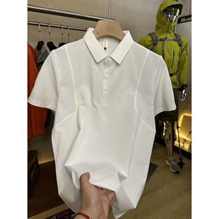 男士 新款 时尚 简约百搭短袖 休闲宽松纯色舒适透气衬衣 衬衫 翻领夏季