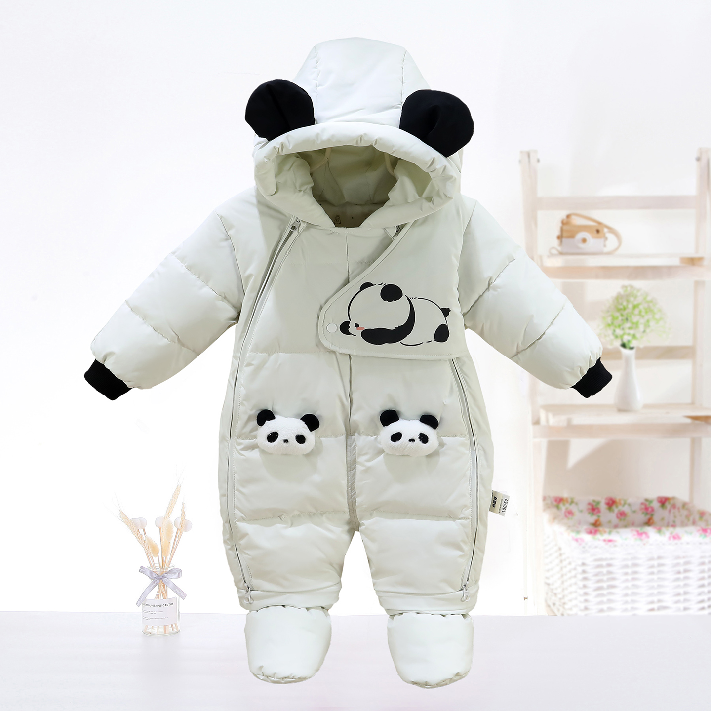 冬季婴幼儿男女宝宝羽绒连体服宝宝加厚外出羽绒服包脚抱被新生儿