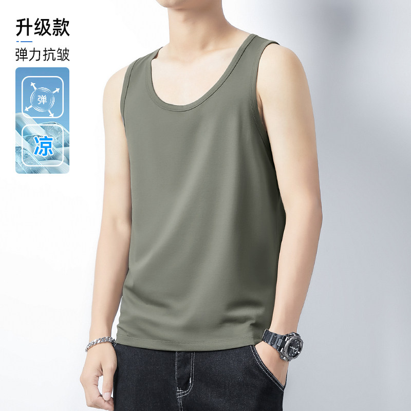 冰丝莫代尔棉吊带背心男