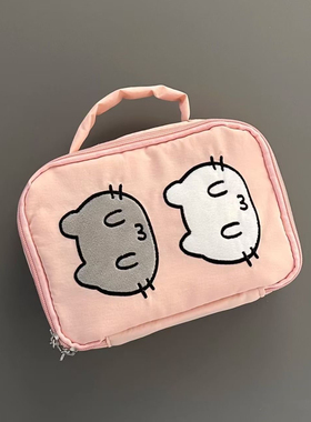 pink cat！分享一只可爱的开心猫咪包包～手帐包化妆包收纳包迷你