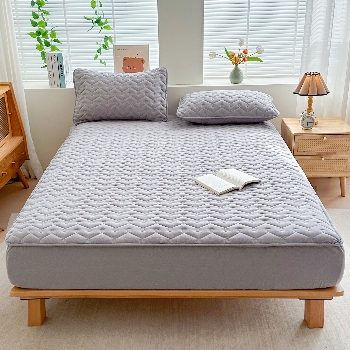 定制订做A类水洗棉夹棉床笠纯棉全棉榻榻米拼接床垫罩保护套全包