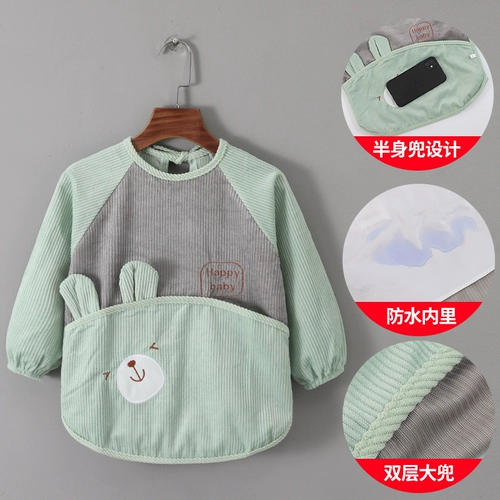 Детский водонепроницаемый фартук для еды, демисезонный нагрудник, юбка, сзади на завязках