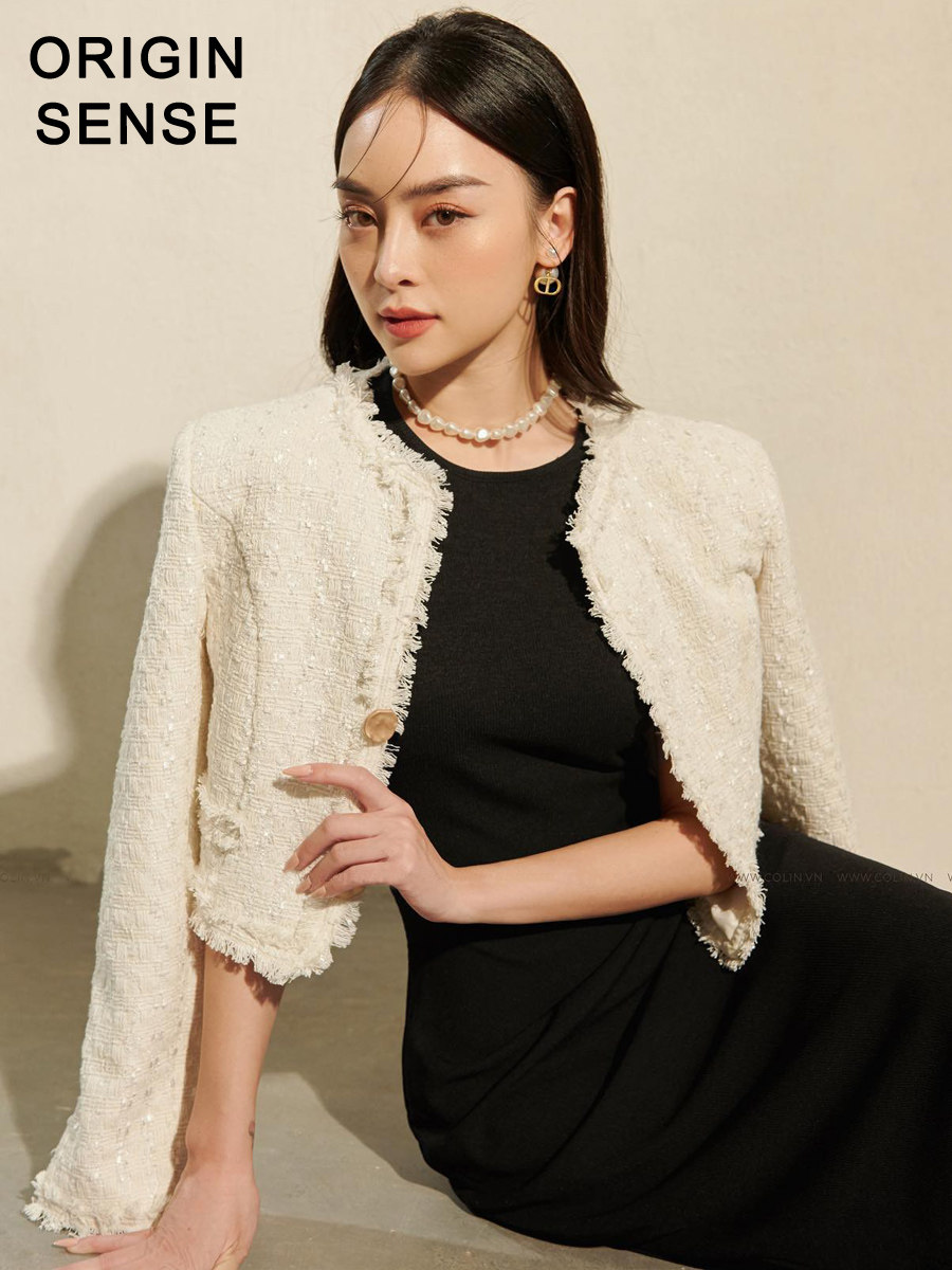 知觉之门小香风淑女气质粗纺小香
