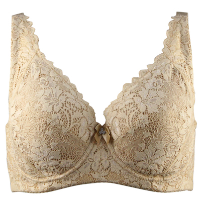 Skandy/紫兰蒂蕾丝全罩杯薄款大码聚拢型收副乳内衣文胸STW5308