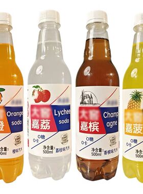 大窖嘉橙味香槟荔枝菠萝汽水500ml夏日解馋解暑露营碳酸饮料批发