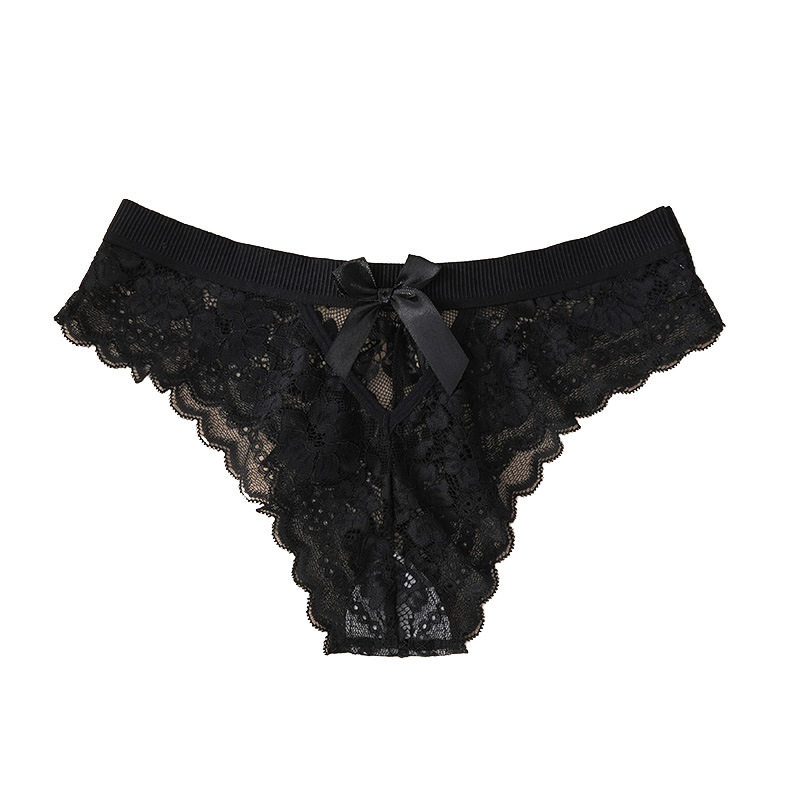 性感丁字裤纯欲结镂空蕾丝内裤女甜美情调诱惑纯棉裆舒适
