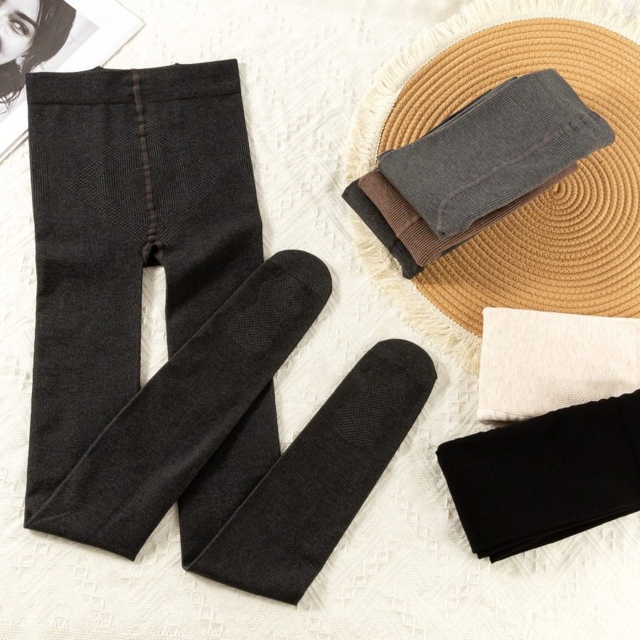 miu系显瘦打底袜竖条纹女外穿春秋新款打底裤棉裤袜