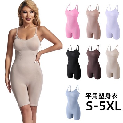 美式大码提臀缝塑身衣女士束身衣全身吊带收腹美体连体内衣束腰