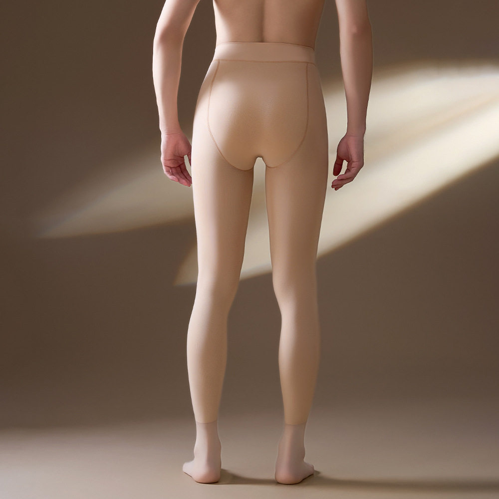 秋冬新品男士光腿加绒大码囊袋侧开口紧身爽滑连裤袜保暖秋裤