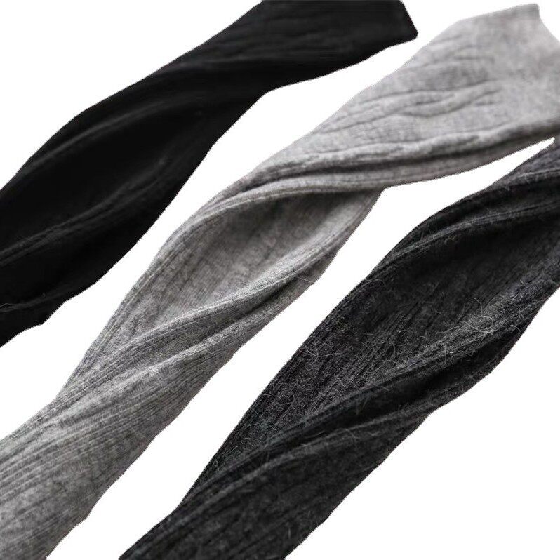 兔羊毛竖条麻花袜套过膝高筒长筒堆堆袜护腿套保暖靴套女手工骨