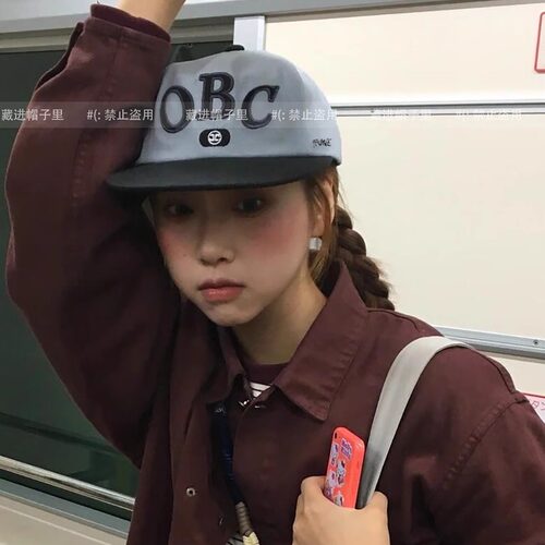 韩国街头平檐刺绣英文棒球帽女复古韩女风显脸小ins鸭舌帽个性潮