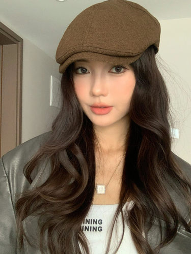 博主同款前进帽女秋棉麻复古
