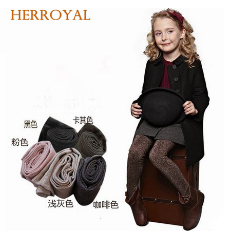 HERROYAL春秋季童装女童儿童百搭闪亮连裤袜子打底袜亲子