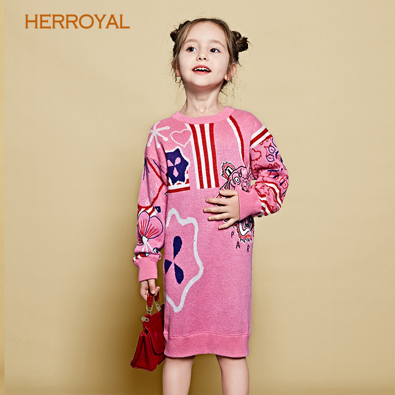 HERROYAL秋冬重工刺绣连衣裙