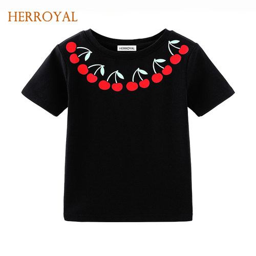 herroyal女童法式樱桃T恤