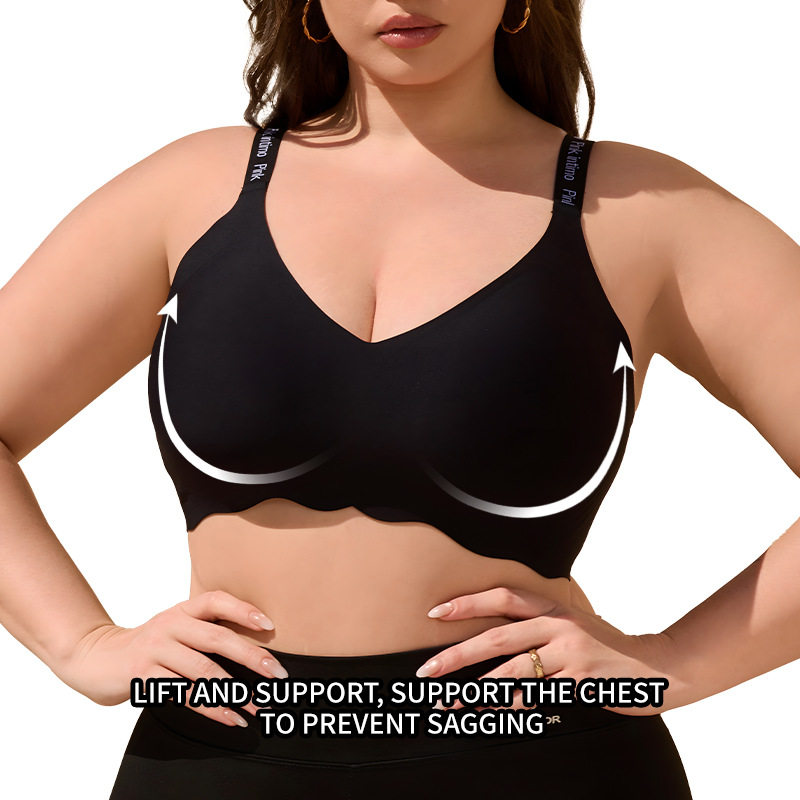 跨境胖mm无痕大码内衣女防下垂舒适聚拢大胸显小收副乳大码文胸