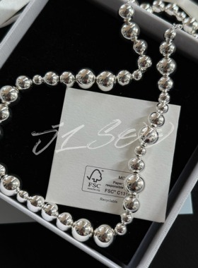 JLSOO银色圆珠项链女金属链条ins锁骨链时尚百搭饰品