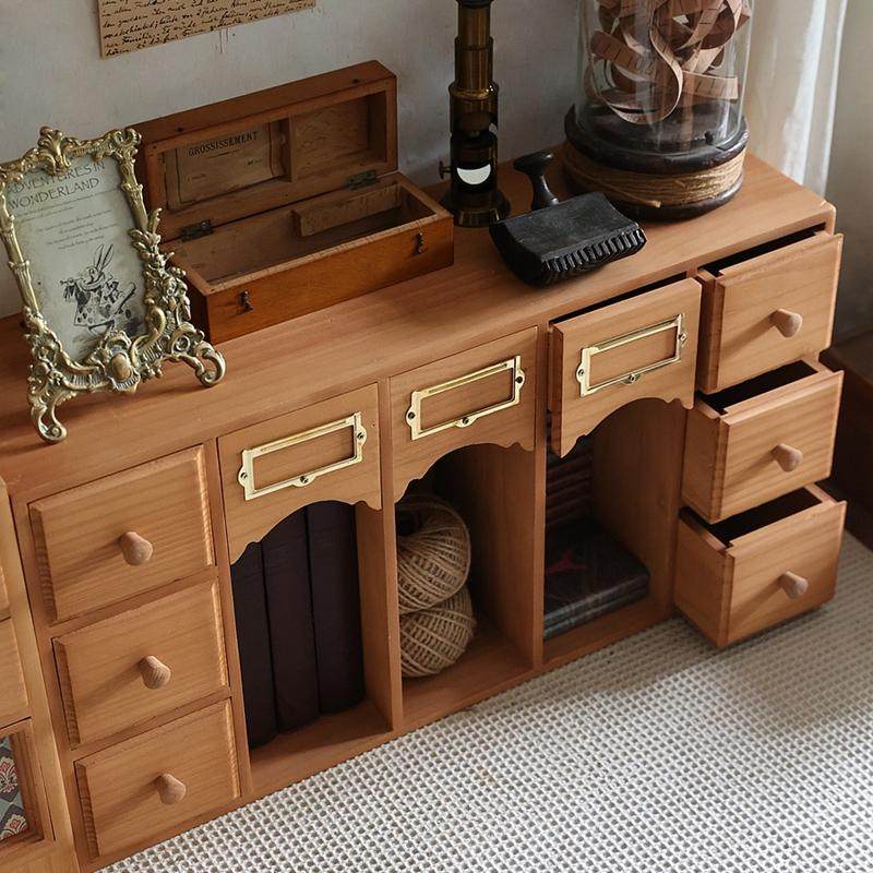 叁杉家居原创设计复古桌面拱门书架抽屉收纳盒中古书桌装饰置物架,收纳整理,桌面收纳盒,淘宝优惠券,粉丝福利购,淘宝优惠卷