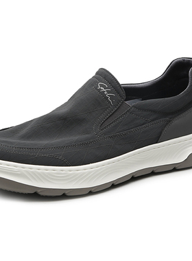 沙驰男鞋2025春夏新款专柜正品时尚百搭休闲鞋舒适透气居家布鞋