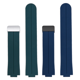 凸口硅胶手表带适配AIGO爱国者智能腕表V2橡胶表链防水防汗12mm男