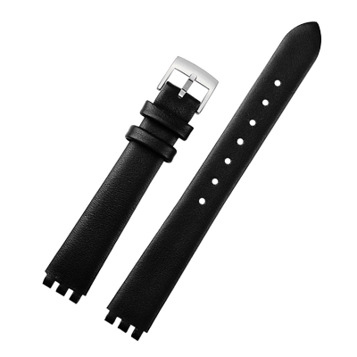 适配斯沃琪真皮表带女凹凸口12mm