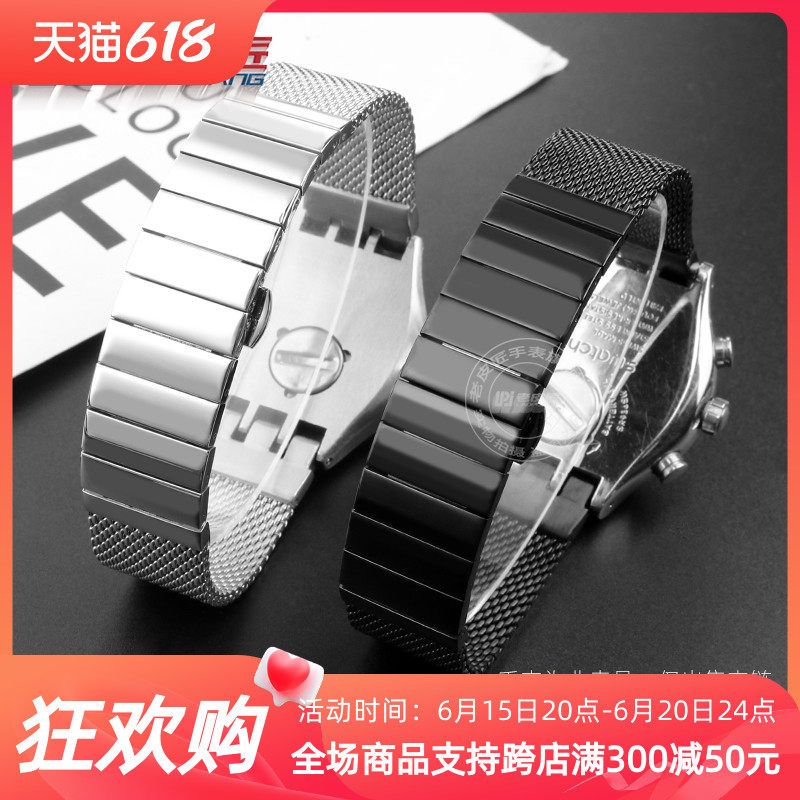 适配斯沃琪男士IRONY经典YIS401G YVS401G实心精钢表链手表带19mm