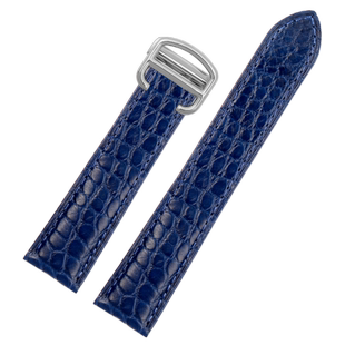 适配卡地亚坦克TANK MUST卡历博伦敦鳄鱼皮真皮手表带男女折叠扣