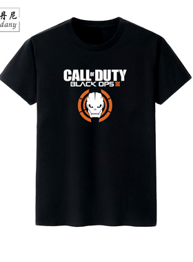 游戏Call of duty 使命召唤12周边 黑色行动3 短袖t恤衫男女情侣