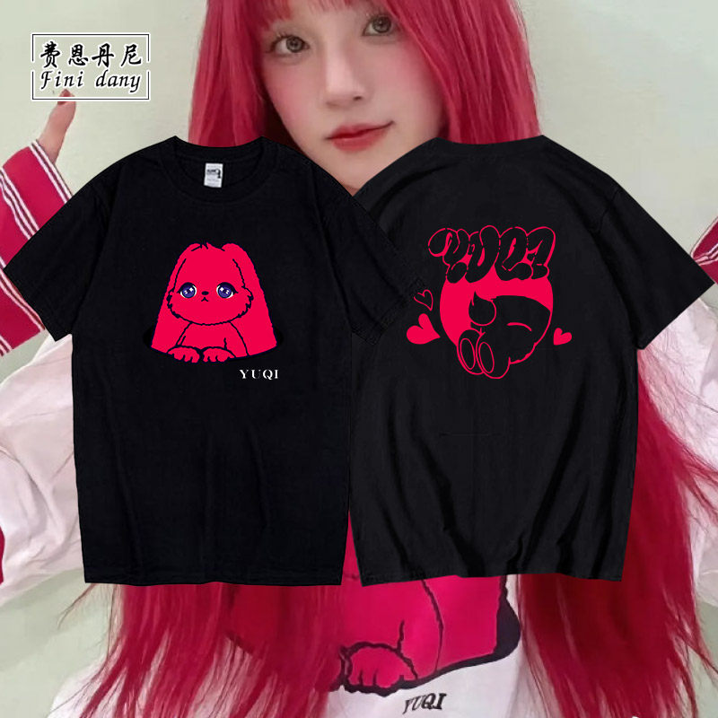 GIDLE宋雨琦专辑YUQ1周边纯棉短袖T恤Minnie粉丝应援服同款半袖夏