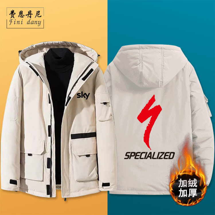 TOUR DE FRANCE LIGHTNING TEAM JERSEY CYCLING LOVERS HOODED DOWN JACKET AUTUMN WINTER JACKET CLOTHES